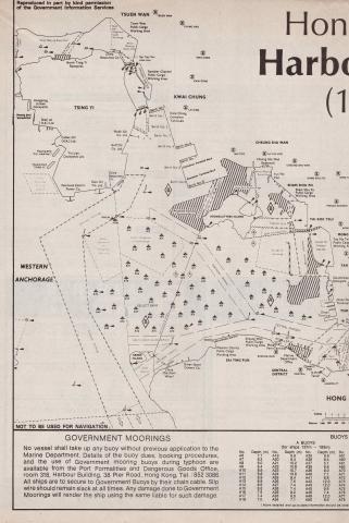 Hong Kong Port Map Western Harbour 1992