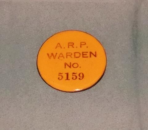 Air Raid Warden Badge 1941- HK Museum of Coastal Defence Exhibition