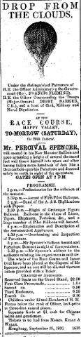 1890 Percival Spencer's Balloon Ascent and Parachute Descent