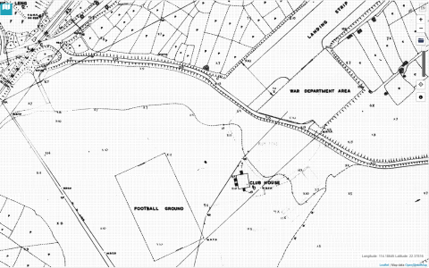 Extract of 1956 Survey Sheet showing "Club House" at RAF Shatin.
