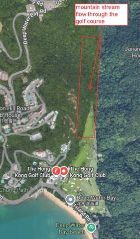 mountain stream flow down from Mt Nicholson through DWB golf course