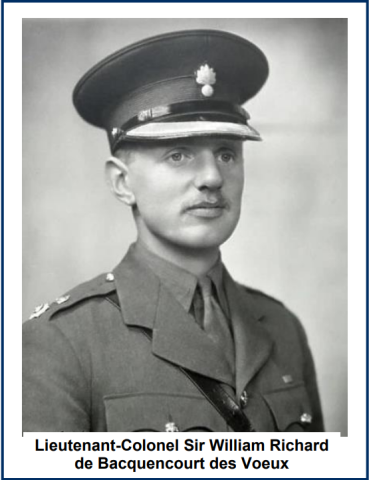 Lieutenant-Colonel Sir William Richard de Bacquencourt des Voeux (9th Baronet)