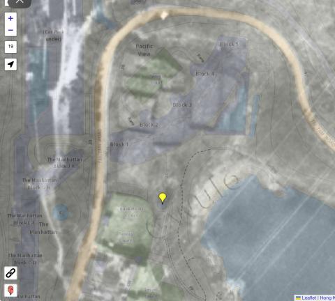 Palm Villa Pavillion - Aerial map superimposed on modern map