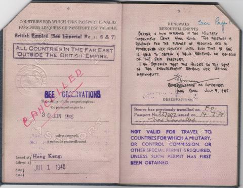 Internee Passport renewal Gimson 1