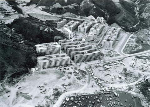 1963 於空中向東看柴灣新區一景