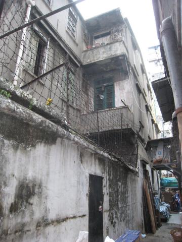 View from side alley
