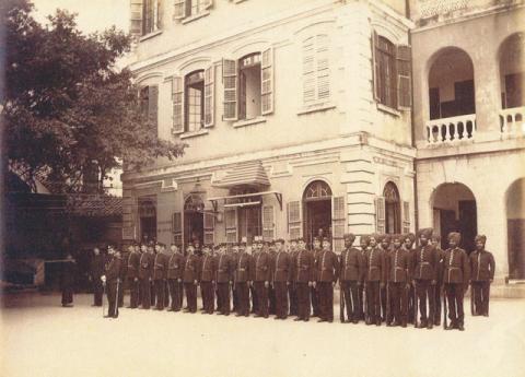 1890s Police in parade ground