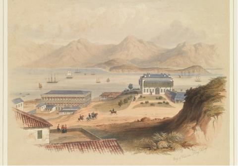 April 1847. View of the Bay of Victoria, Hong-Kong, and part of the Military Cantonment