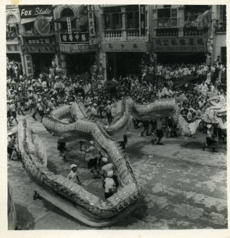Coronation Parade 1953 nathan Rd Dragon Dancing (94)