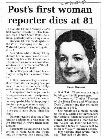 Helen Duncan-SCMP reporter