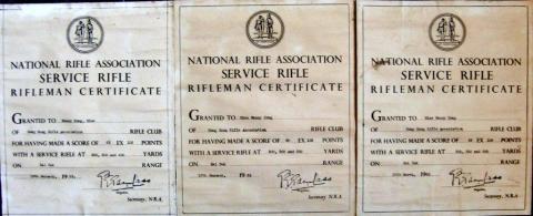 Riflemans Certificates