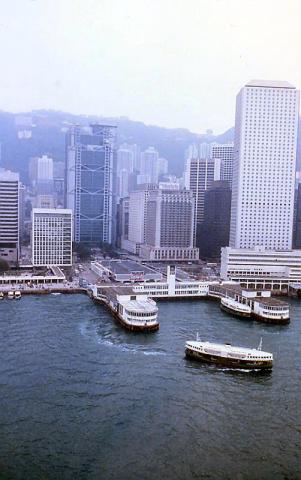 1986 - helicopter view of Star Ferry