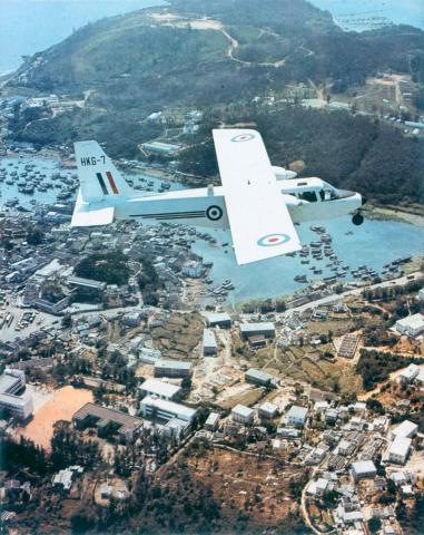 1970s RHKAAF Islander over Hong Kong 