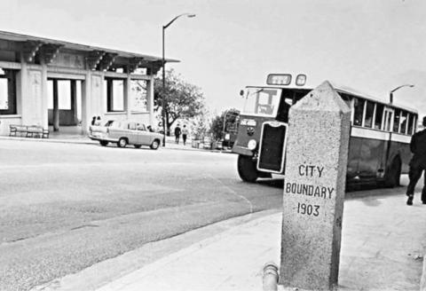 1970s Wing Pit Ting Farewell Pavilion & City of Victoria Boundary Stone