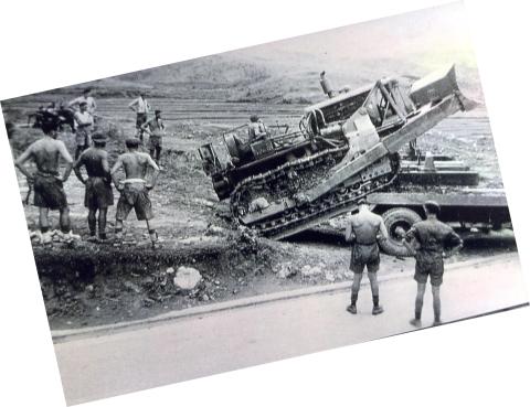 1950 Unloading D7 Bulldozer