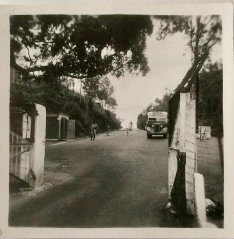 1957 -Shu Tau Kok- Police  Border Post.    At Shek Chung Au frontier check point.