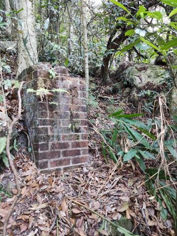 Abandoned Dormitory of Water Supplies Department on Vitoria Peak Close to Radio Station Office-stone pillar.jpg