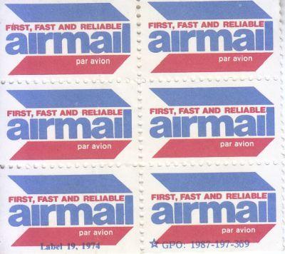 1980 GPO Airmail Labels