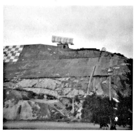 Chequer board hill with radar unit on top