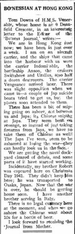 Hong Kong Liberation - Bo'ness Journal and Linlithgow Advertiser 1945 September 28th clipping.png