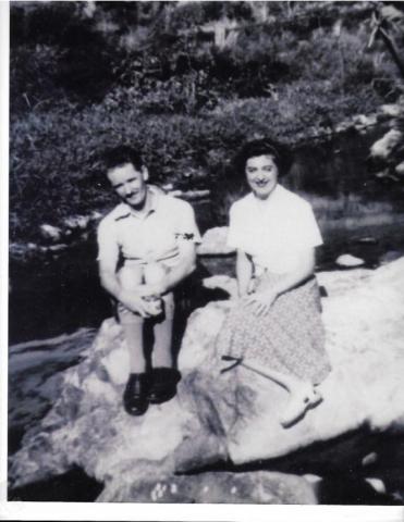 Frank and Barbara at Waterfall Bay 1947