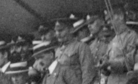 Soldiers in the grand stand