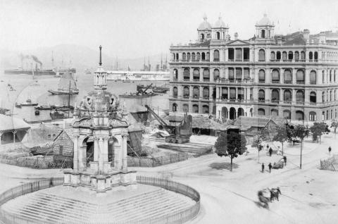 The Queen Victoria Jubilee Monument and the Hongkong Club
