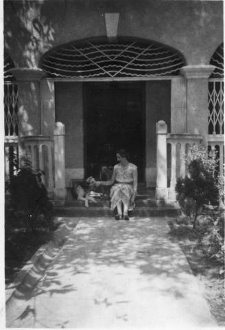 4 Kent Road, Kowloon Tong, 1955. Mother with dogs
