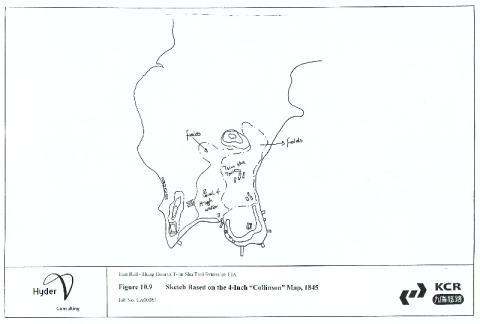 Tsim Sha Tsui sketch based on 1845 Collinson map