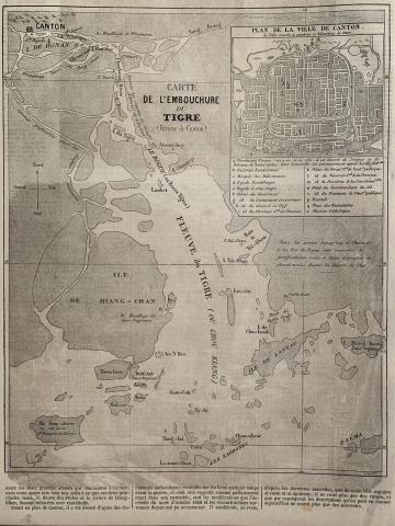 1858 map of Hong Kong, Macao, Canton, Pearl River
