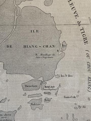 1858 map of Cum-Sing-mun and Macao