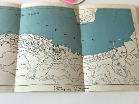 Map of Hong Kong shown in Port of Call booklet