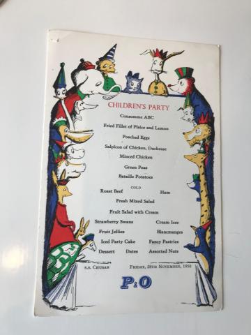Menu for children's party 