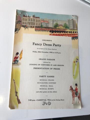 Fancy dress party for children on board the ship