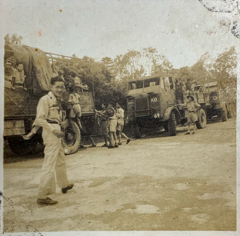 Post War 15th HKG Scouts visit HK on Army trucks