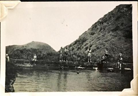 'The Swimming Pool', Sunset Peak, Lantau Island. August 1948. Copyright Crozier Family. 