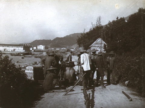 View East over Kennedy Town from Victoria Road c1910