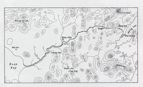 Detailed map of the boundary for the Extension of Hong Kong Territory in 1899