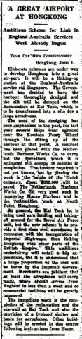 Netherlands Harbour Works Co newsclip 1 June 1927