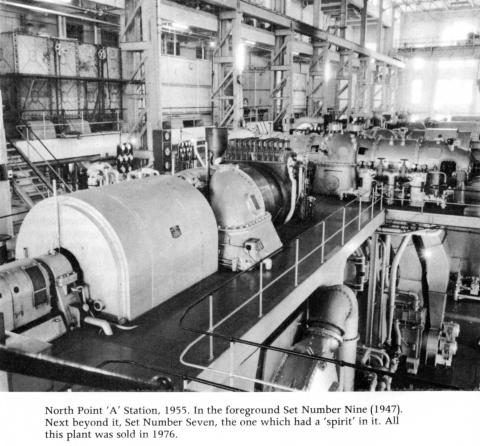 North Point 'A' power station turbine hall in 1955