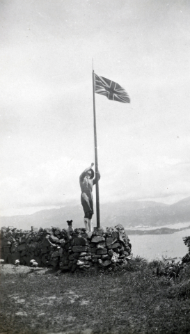 Caretakers House Pinewood Battery Flag Raising 1920s 