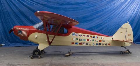Piper Cub-Round the World fliers-visited Hong Kong 1947-now in NASM Washington