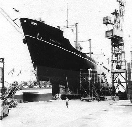 Taikoo ship newbuild - MV Kwangtung ready for launching.