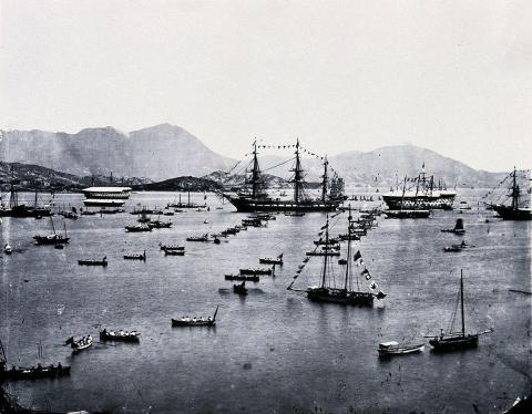 The Galatea carrying HRH the Duke of Edinburgh, Hong Kong 1869
