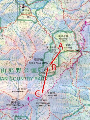 Map of Wong Chuk Shan boulder trackway
