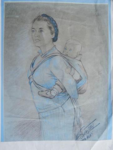 Z8. A J Savitsky sketch of the baby sling in use.jpg