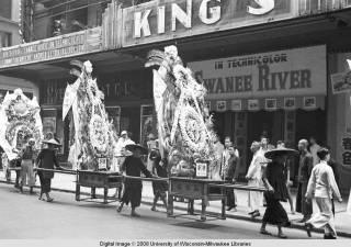 Hong Kong, flowers in a funeral procession