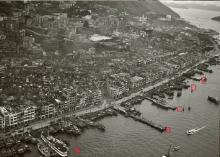 Aerial view of Sheung Wan and Sai Ying Pun 1950s