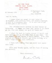 Austin Coates letter to Raymond Smith