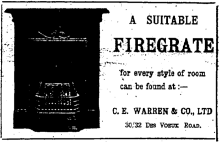 C.E. Warren Co. Ltd A Suitable Firegrate The China Mail page 1 22nd August 1921